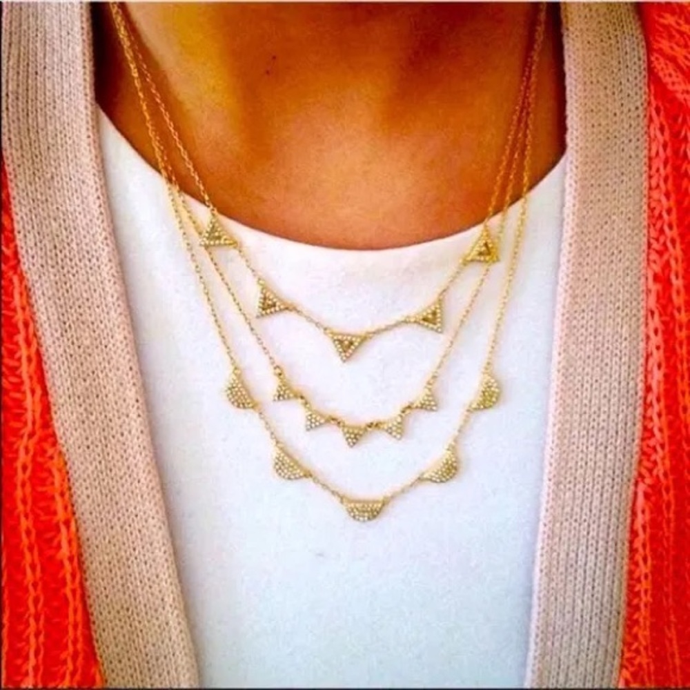 Stella & Dot Pavé Chevron Layered Necklace